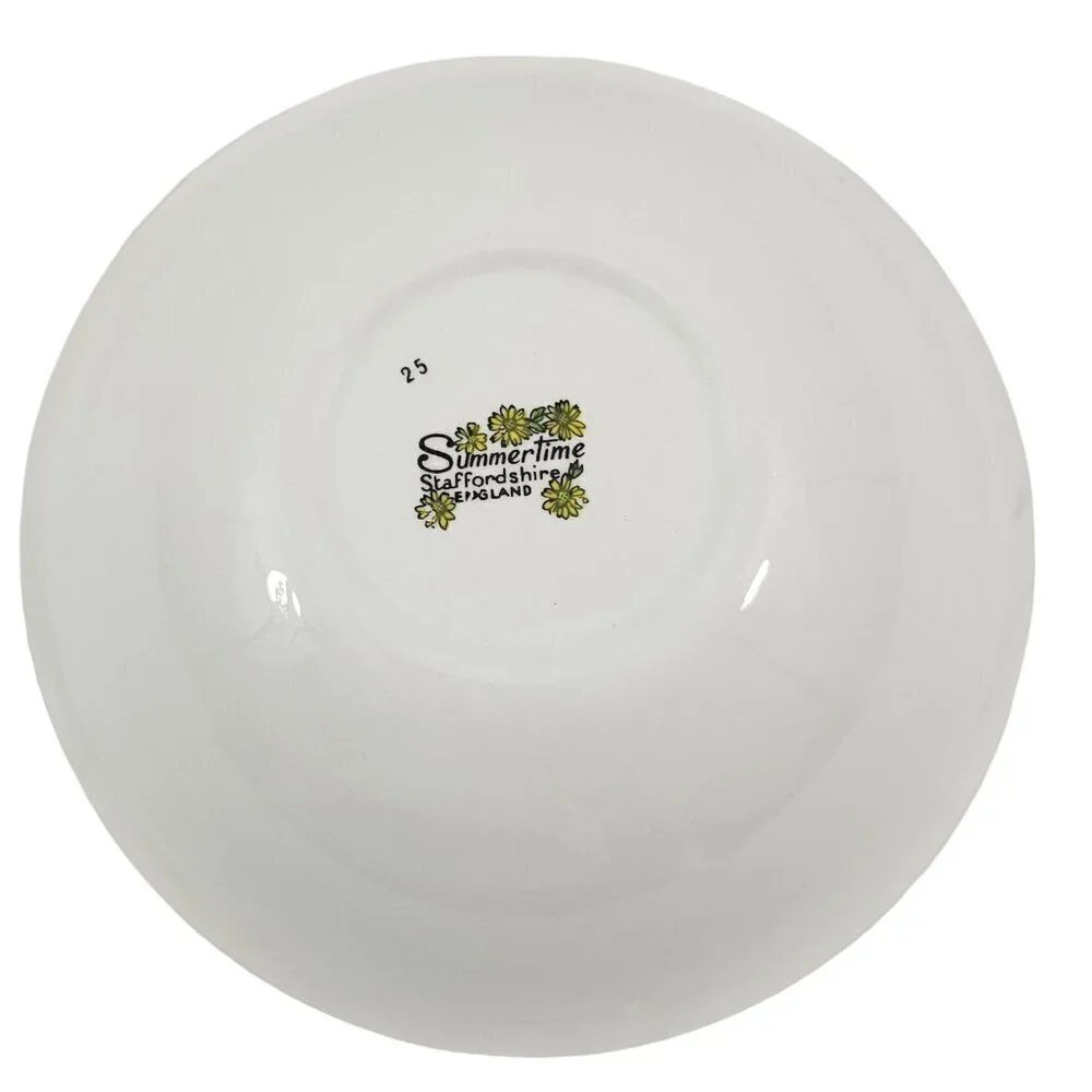 Staffordshire England Summertime Coupe Cereal Salad Soup Bowls – Set of 4